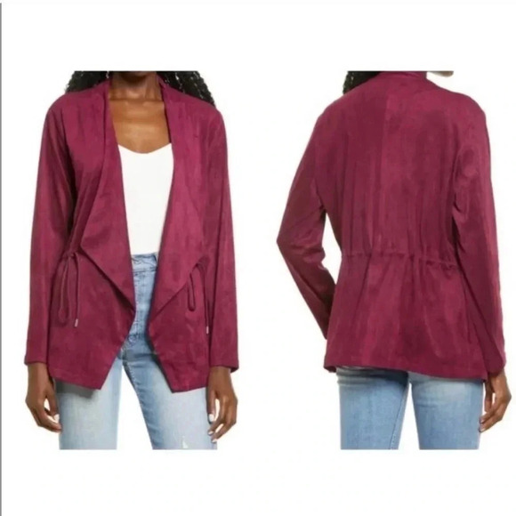 Blank NYC burgundy faux suede jacket - Picture 1 of 8